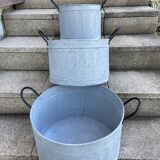 Set of 3 zinc basins