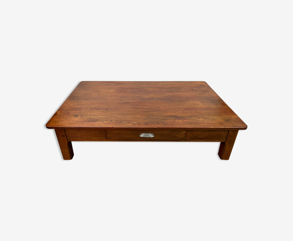 Table basse rustique rectangulaire en chene