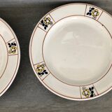 Plate on footstool Terre de Fer Salins Charbonnier