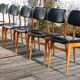 6 chaises Stella skaï noir hêtre clair