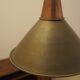Danish Brass Pendant Lamp, Industrial Cone Shade, 1960s