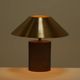 Patinated lamp in bronze and gilded steel circa 1990