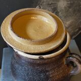 Ceramic covered pot by Jean Marais signed, Vallauris 80s