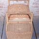 Czech Art Deco Stool in Wood and Hemp, 1940s