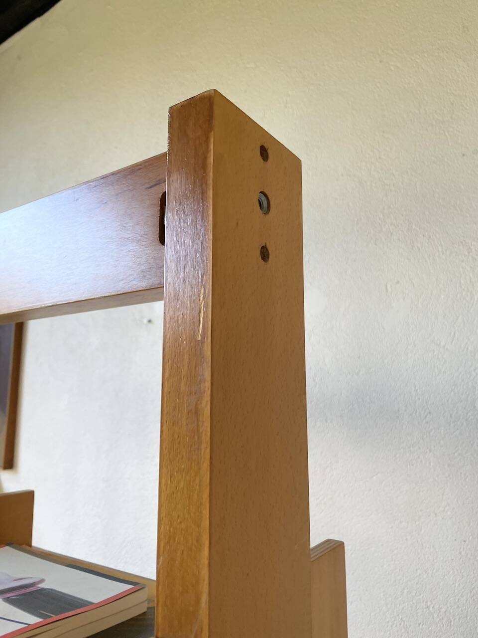 Bookcase on solid beech legs from the 80s