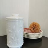 Vintage white opaline glass jar