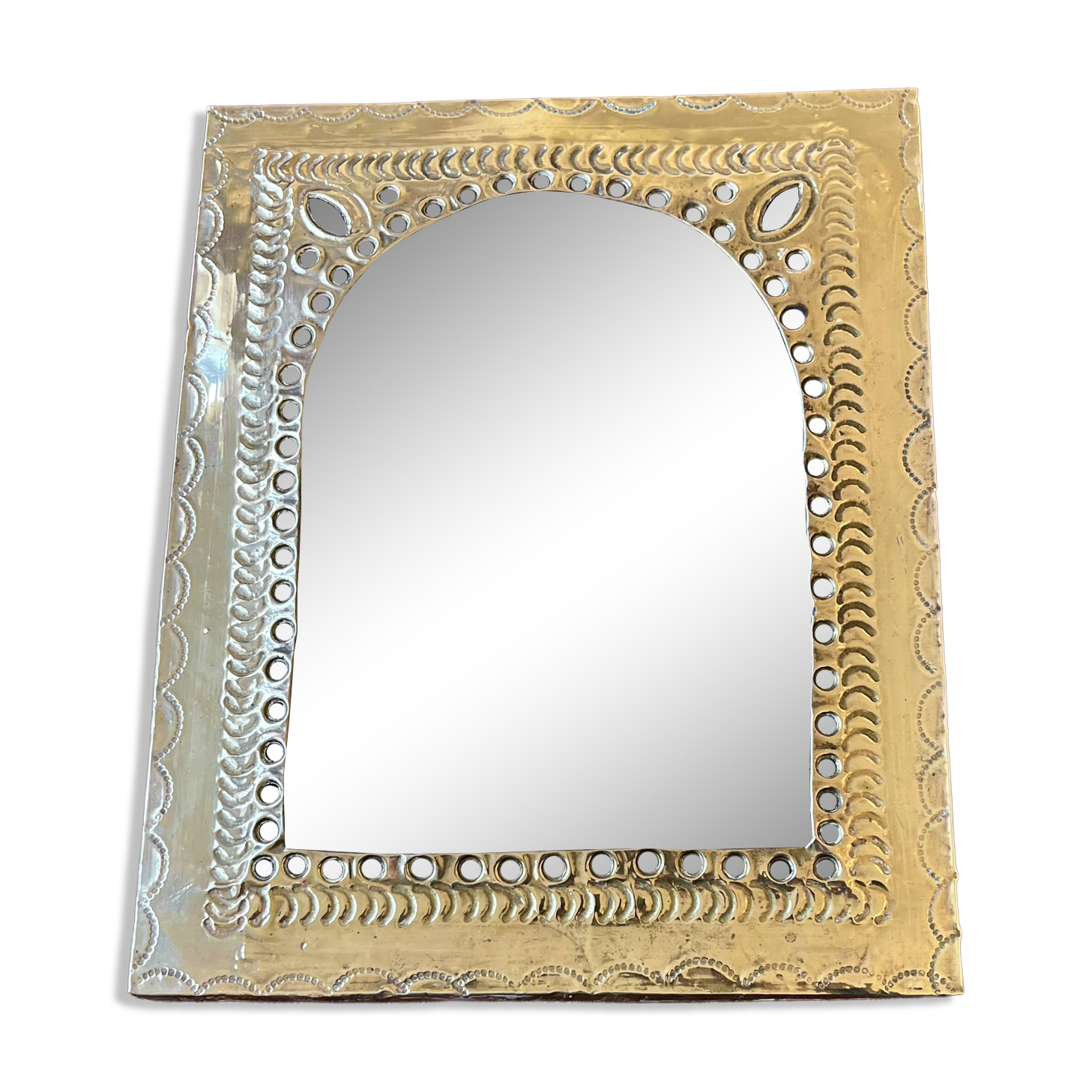 Moroccan brass mirror