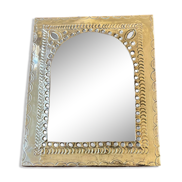Moroccan brass mirror