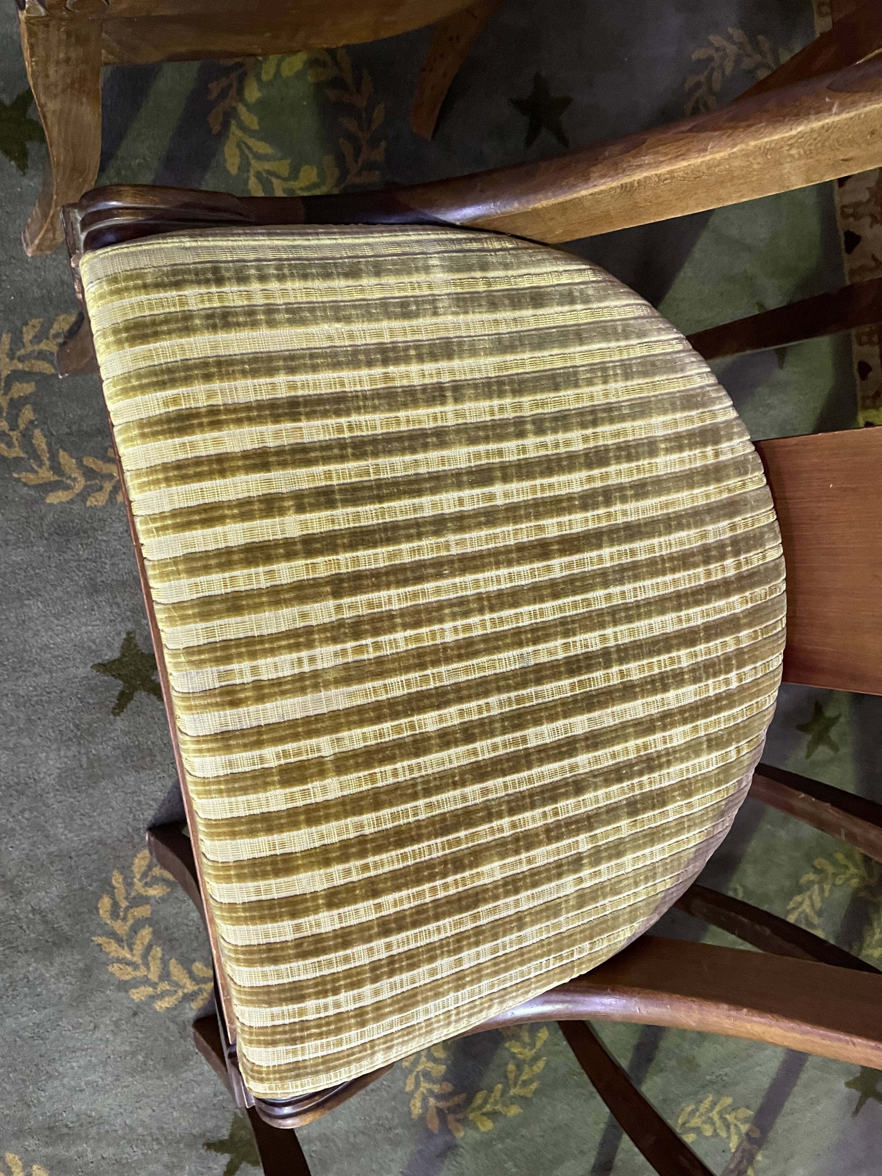 6 empire gondola chairs in mahogany and velvet