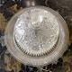 Bell with its vintage glass plate dimension: height -13cm- diameter plate -22.5cm-