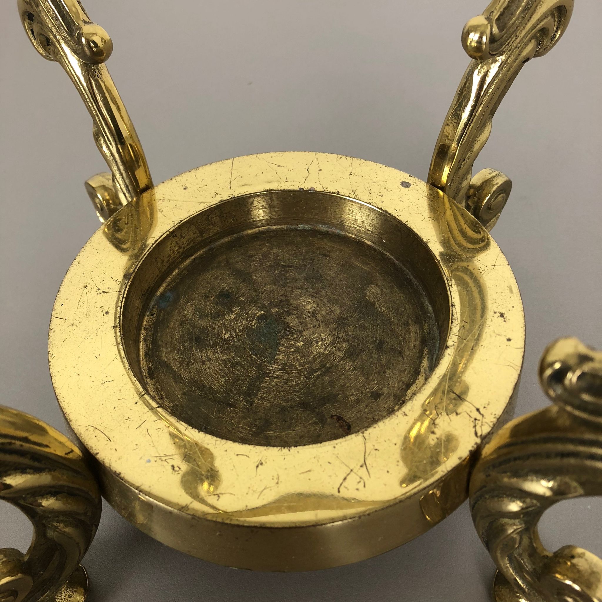 Hollywood Regency solid brass umbrella stand, Italy, 1970s