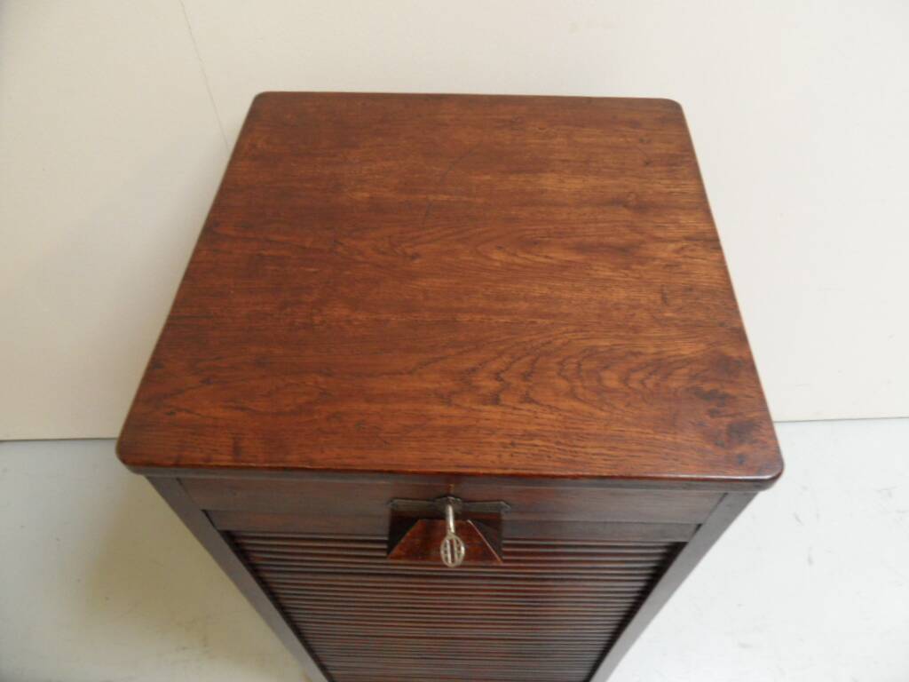 Antique filing cabinet with roller shutter