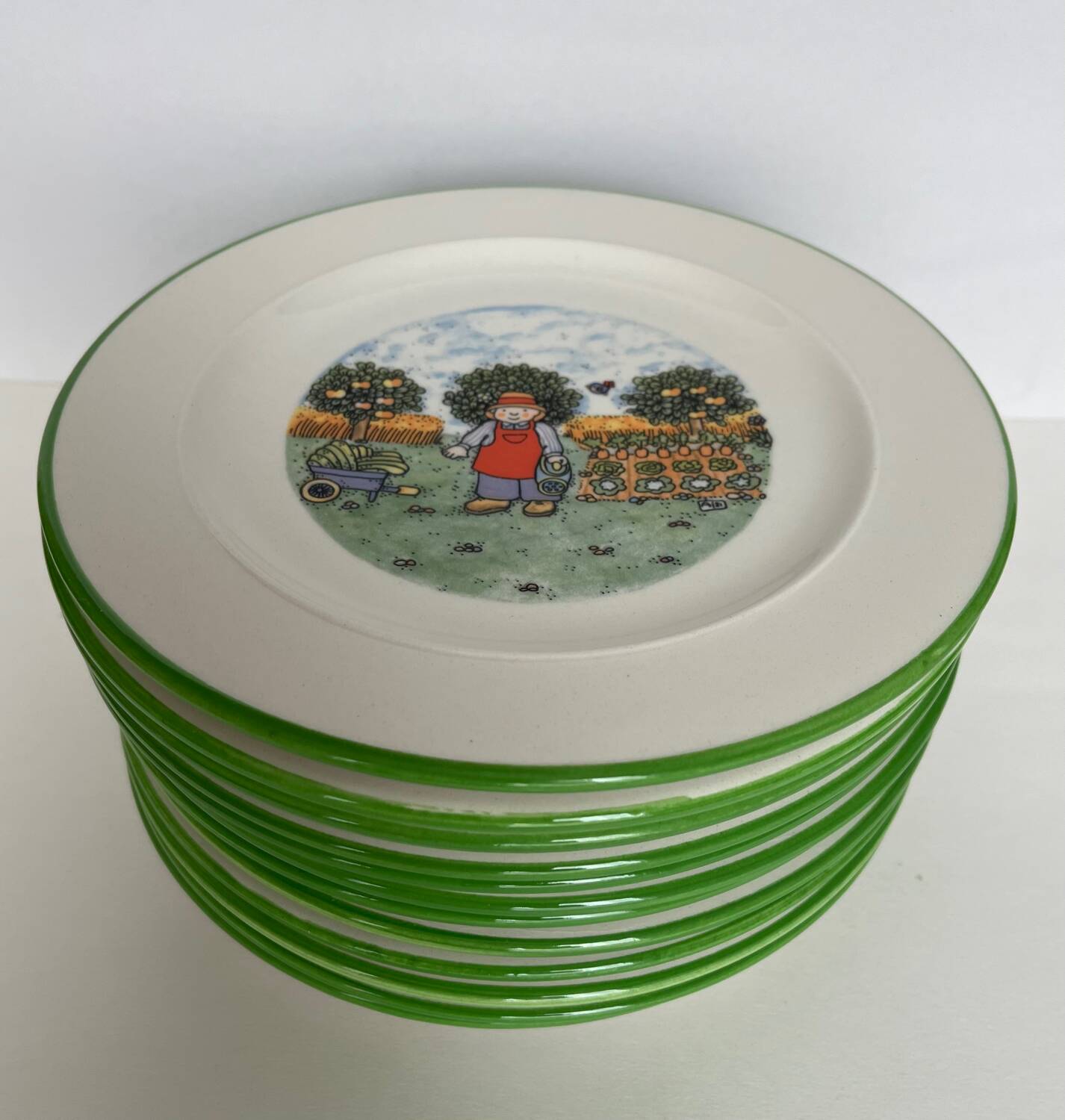 12 Tiffany flat plates gardener model