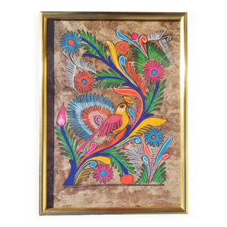 Vintage painting, Mexican folk art