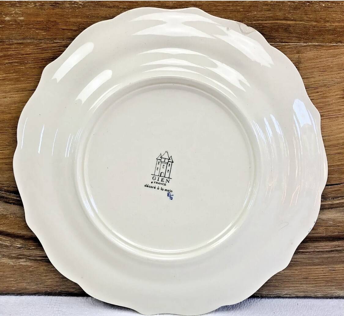 5 Gien dessert plates cornucopia decor 1960 1971