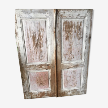 PAIR of wall closet doors nineteenth century patina original