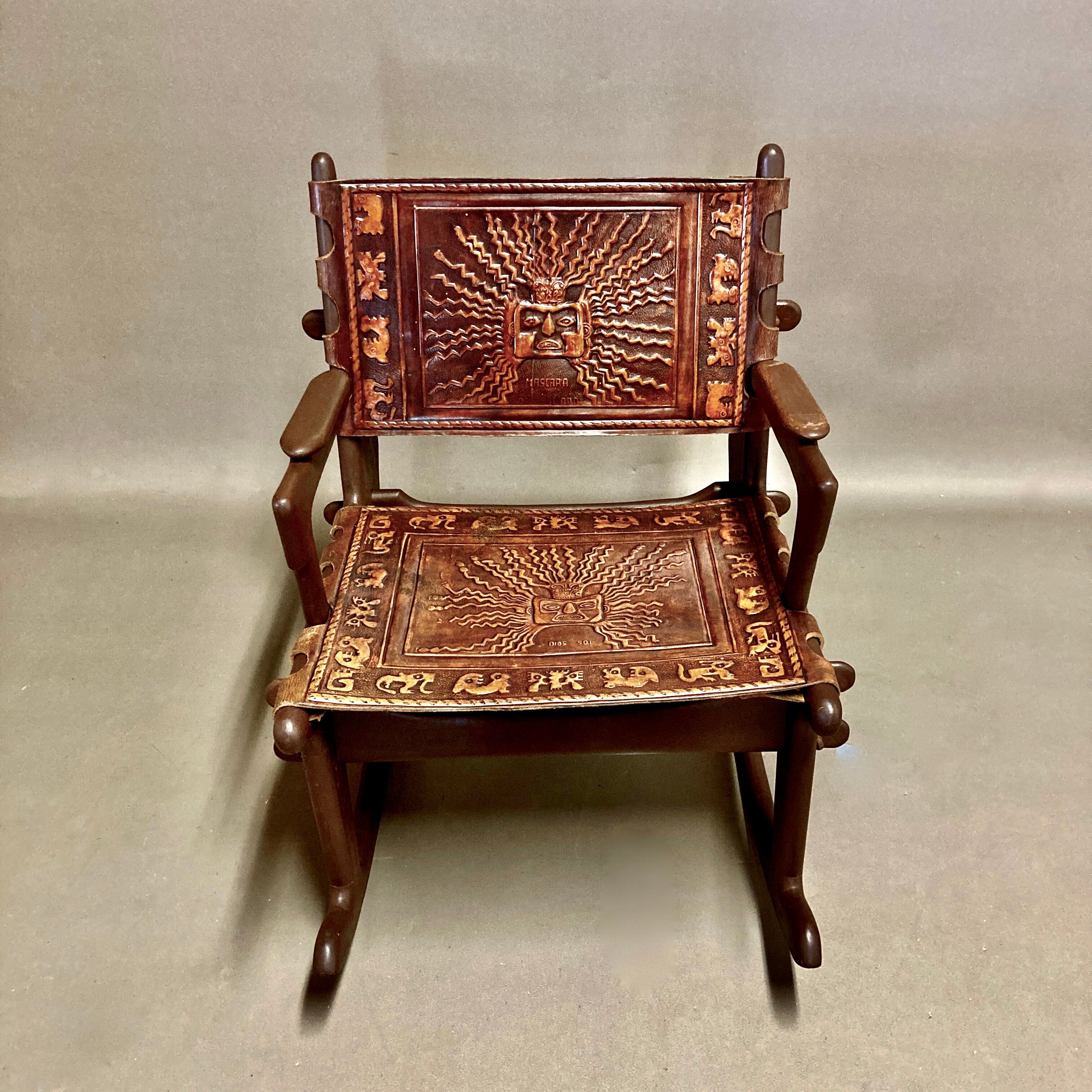 Rocking and Ottoman armchair Angel Pazmino 1960.