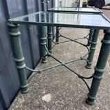 Pair of metal and glass side tables, coffee tables