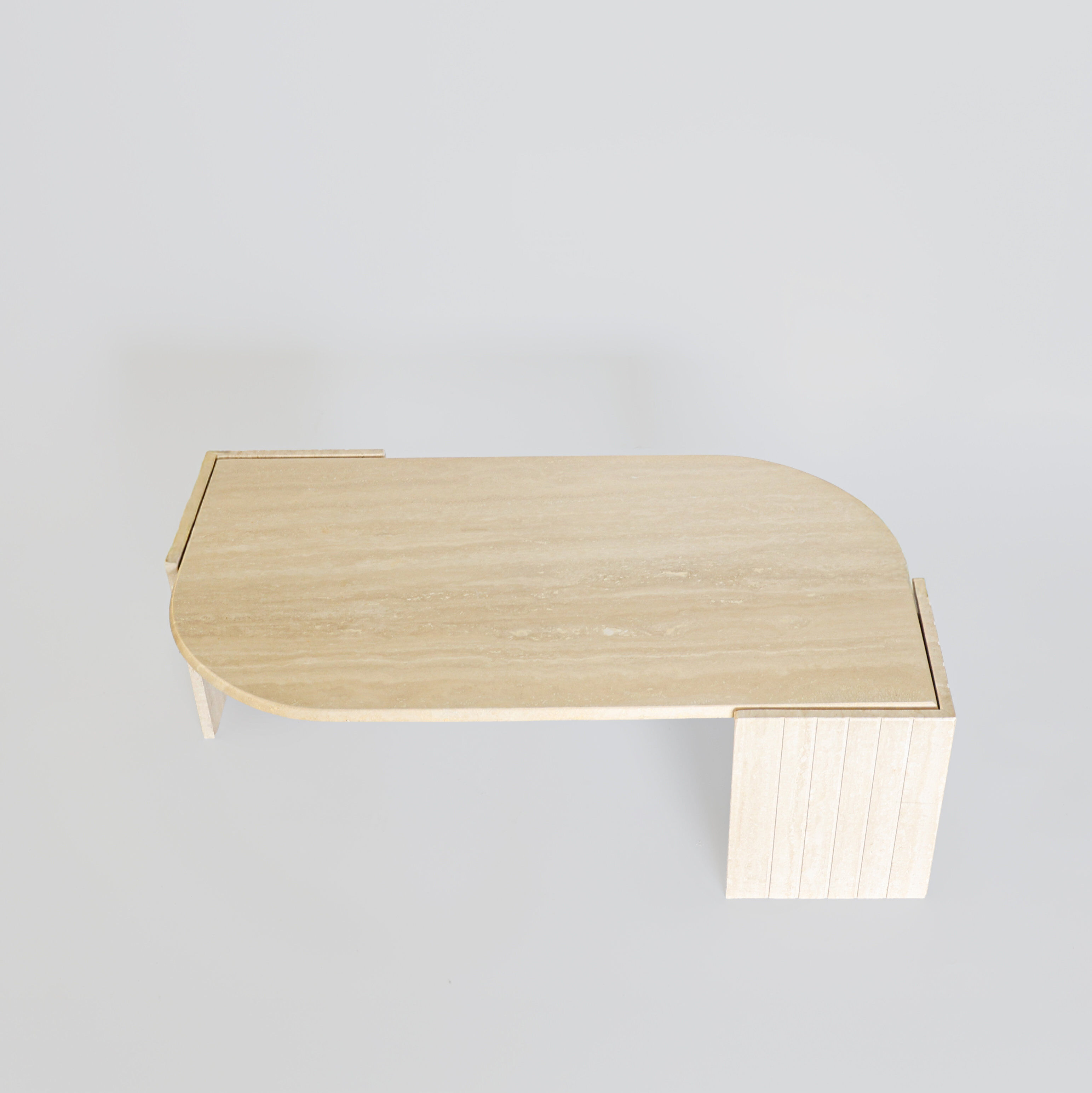 Vintage Italian travertine coffee table, 1970s.