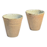 Lot de 2 tasses en céramique indonésienne (mat brun)