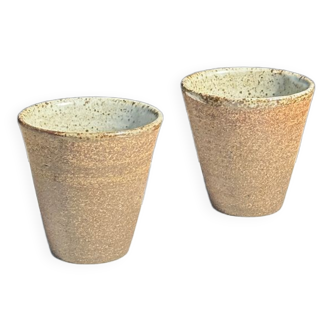 Set of 2 cups Indonesian ceramic (matte brown)