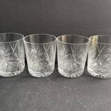 3170 – 4 verres à whisky – cristal taillé