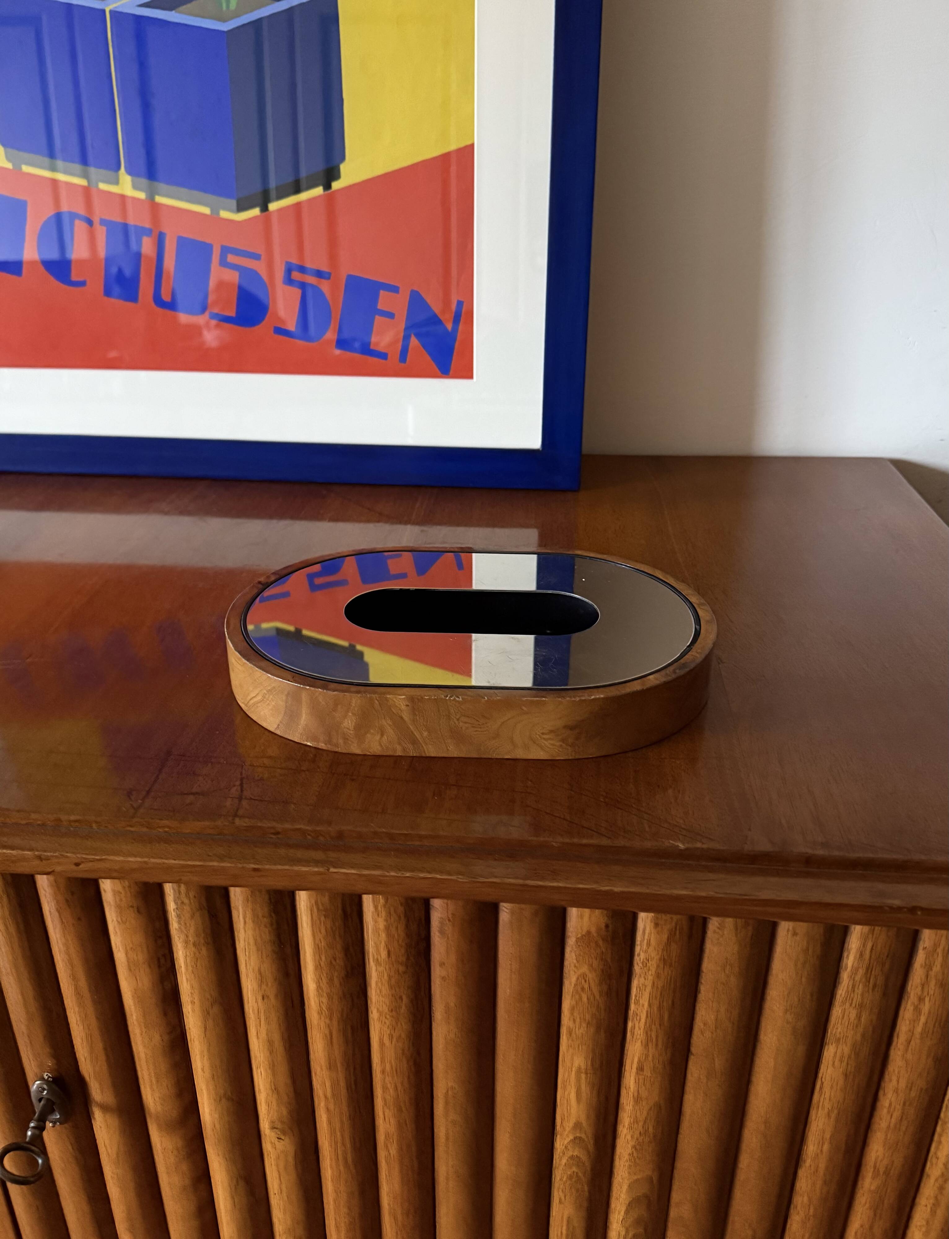 Mid-century olive wood ashtray, Italy ca. 1970