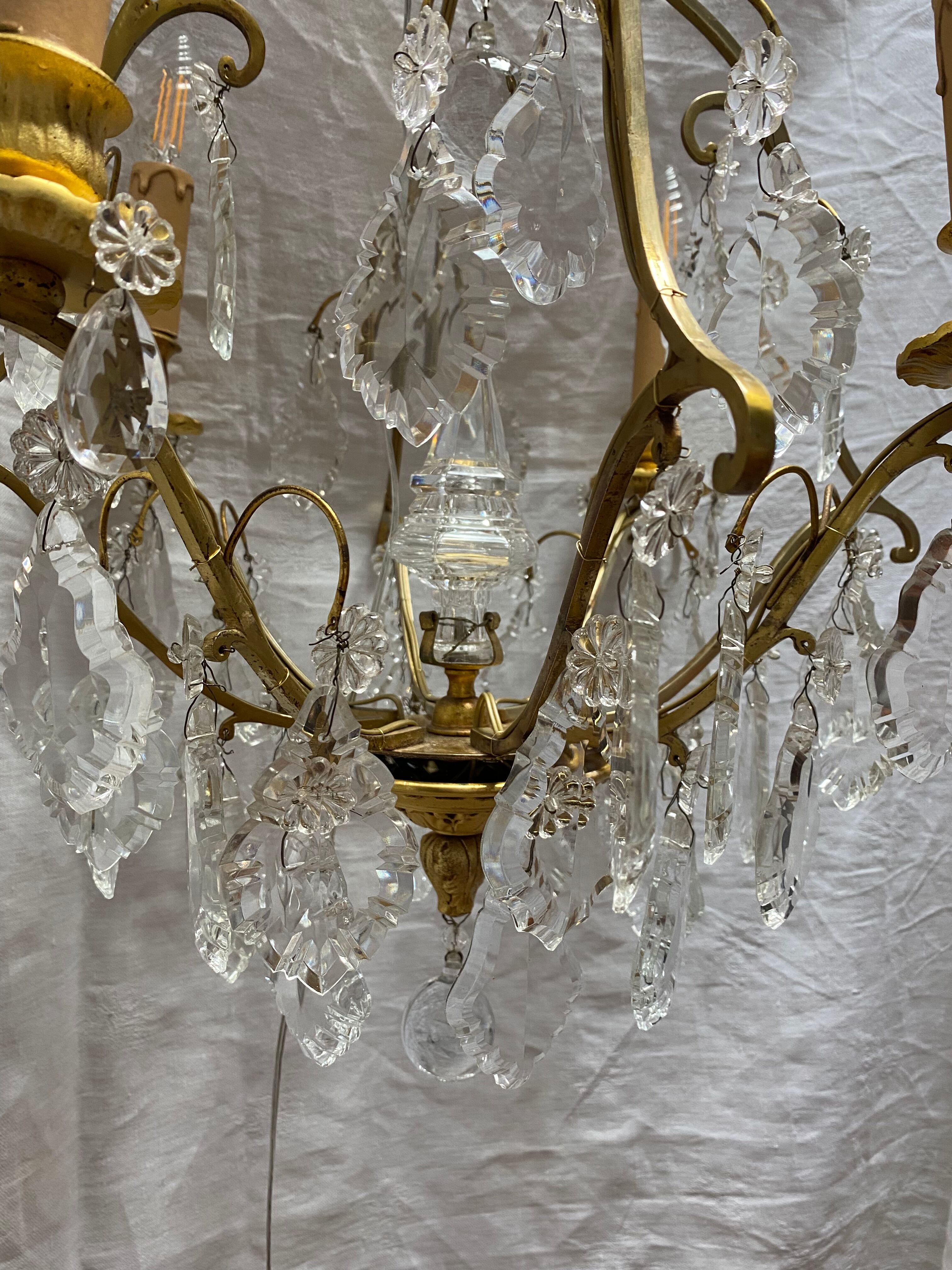 Bronze chandelier mid-twentieth century.