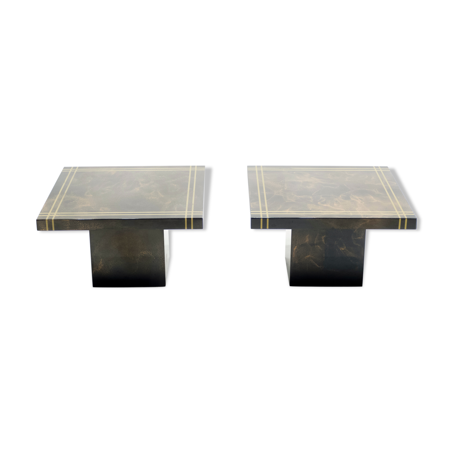 Pair Guy Lefevre Brass Laqué Sofa Tips for Roset Line 1970