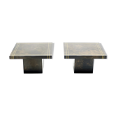 Pair Guy Lefevre Brass Laqué Sofa Tips for Roset Line 1970