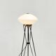 Elegant Italian floor lamp with a white opaline shade.