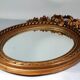 Oval mirror with antique Louis XVI style frame, original gilded stucco wood, 58x40 cm