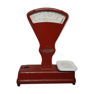 Balance d'épicier Testut rouge vintage