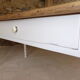 Old farm table turned feet