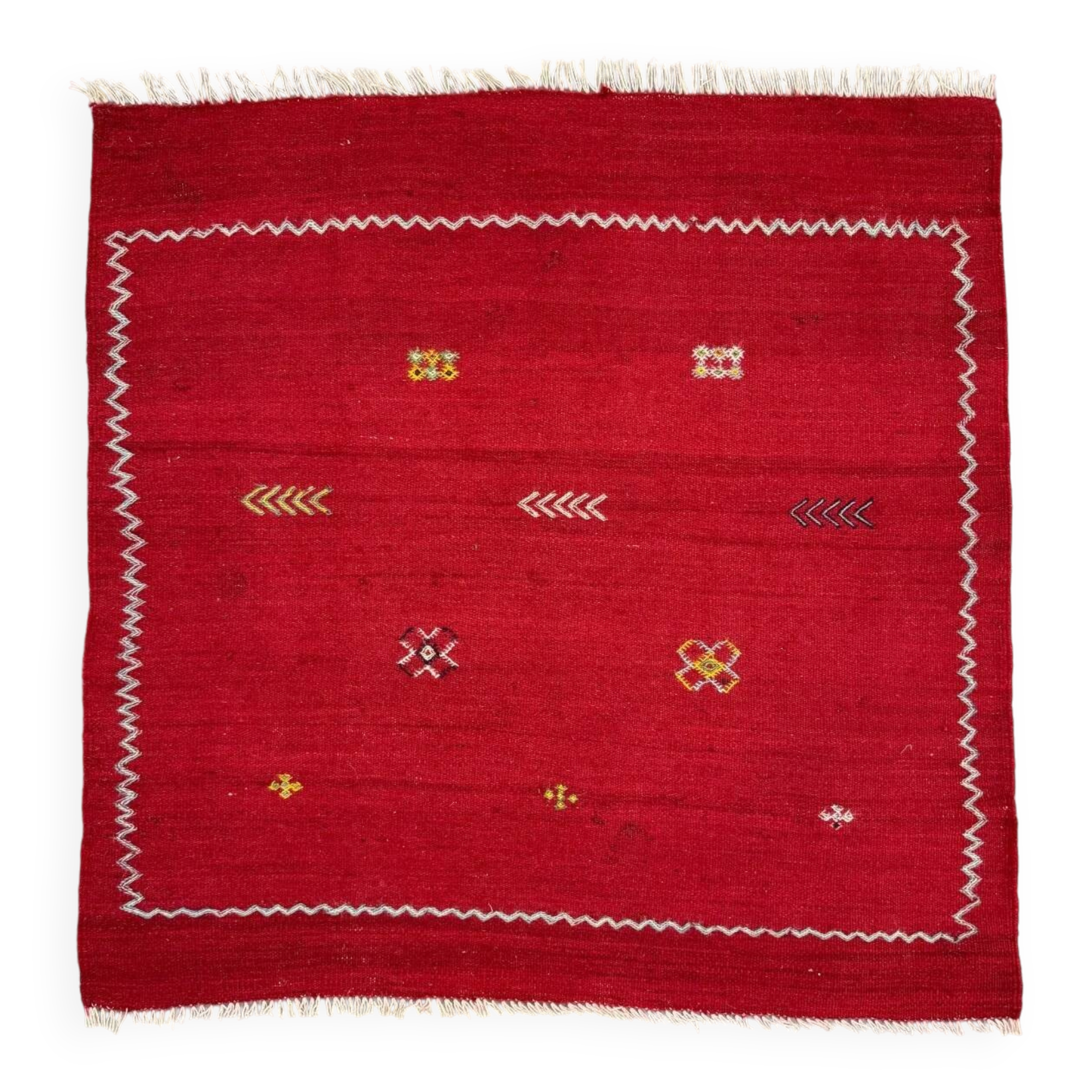 Vintage Moroccan square kilim 108x104 cm kelim wool rug medium 2527