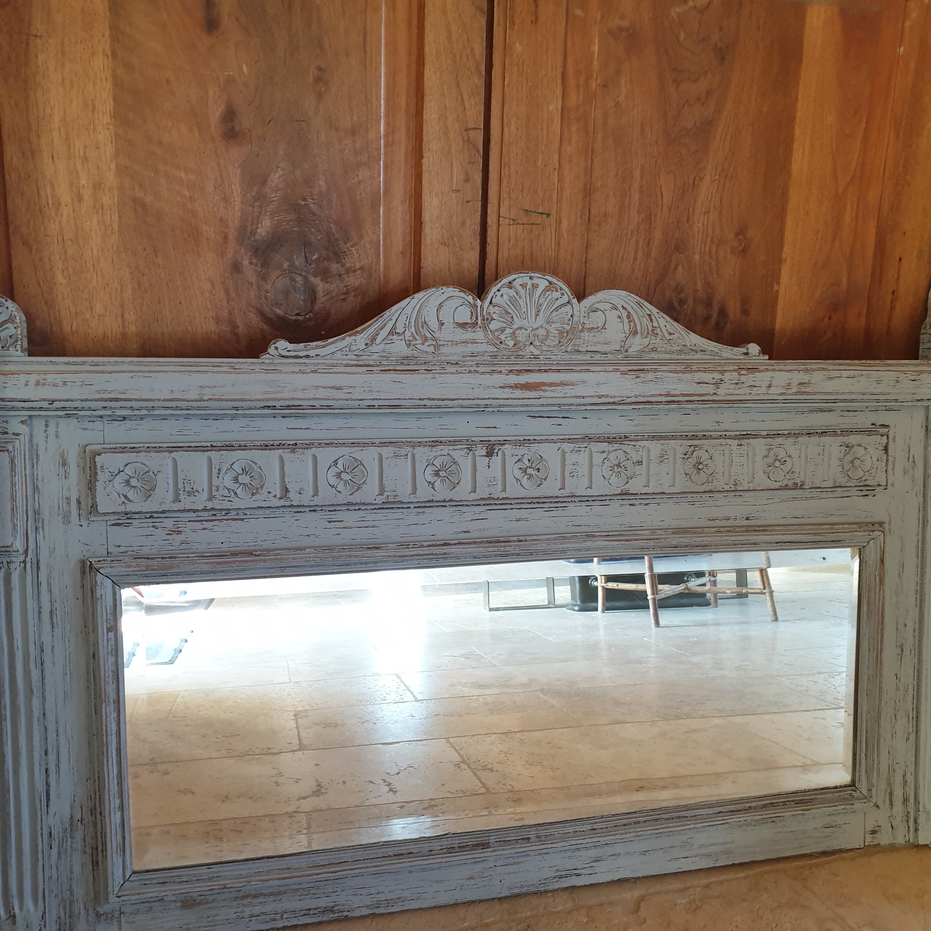 Grey country mirror - 78x128cm