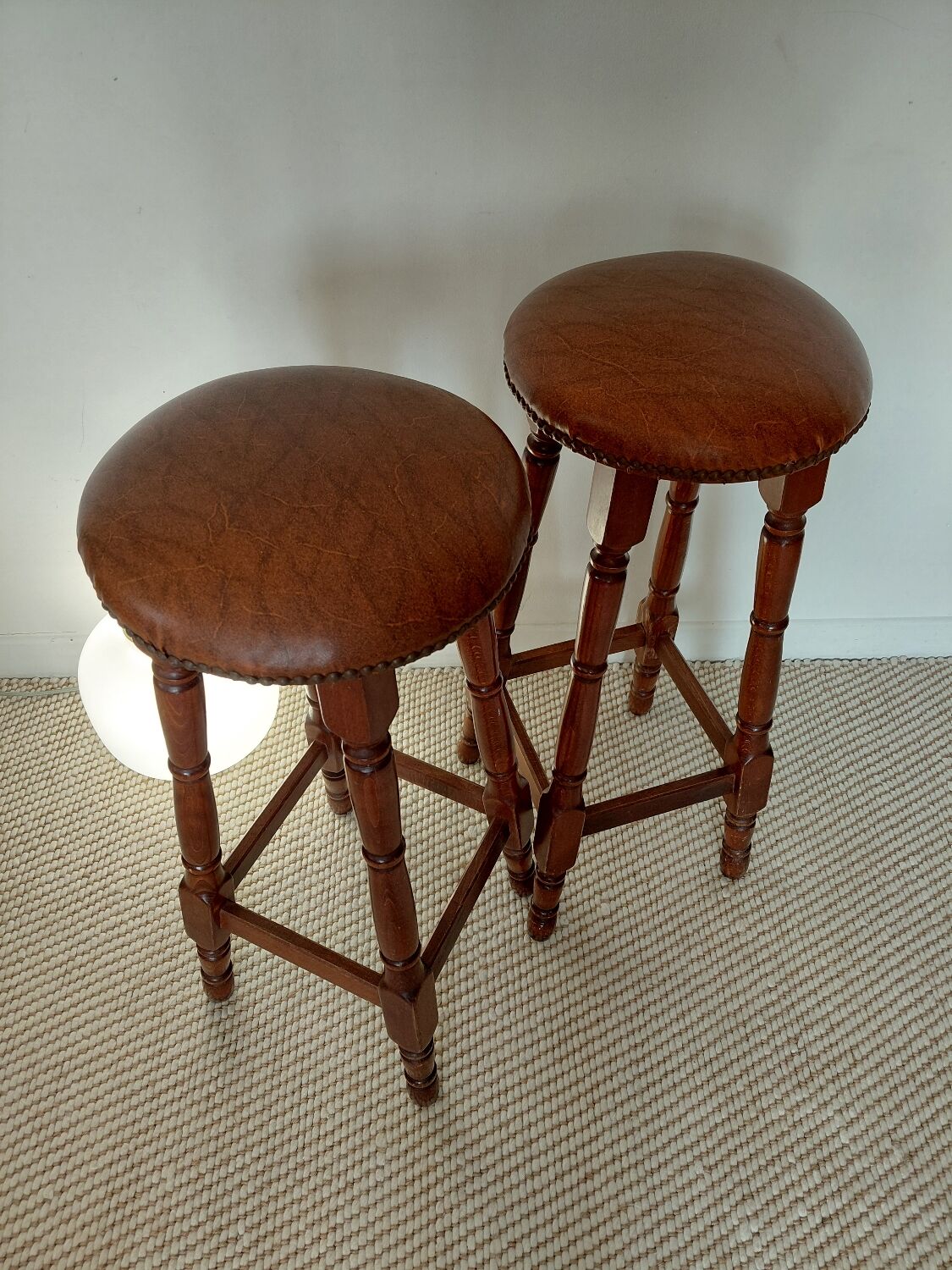 Paire tabourets bar vintage style pub anglais-75 cm