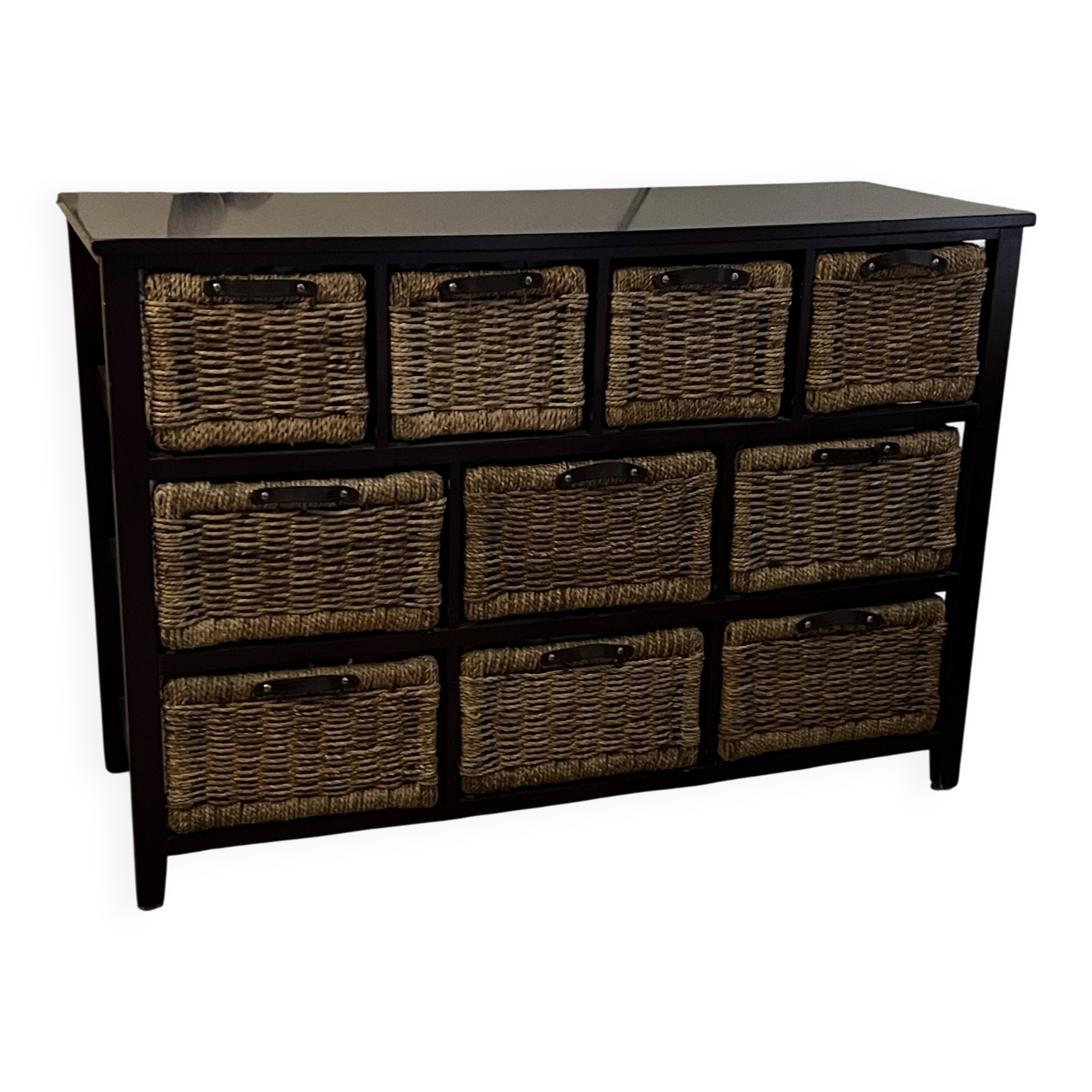 Rattan chest of drawers