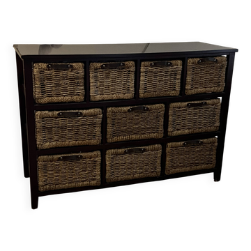 Rattan chest of drawers