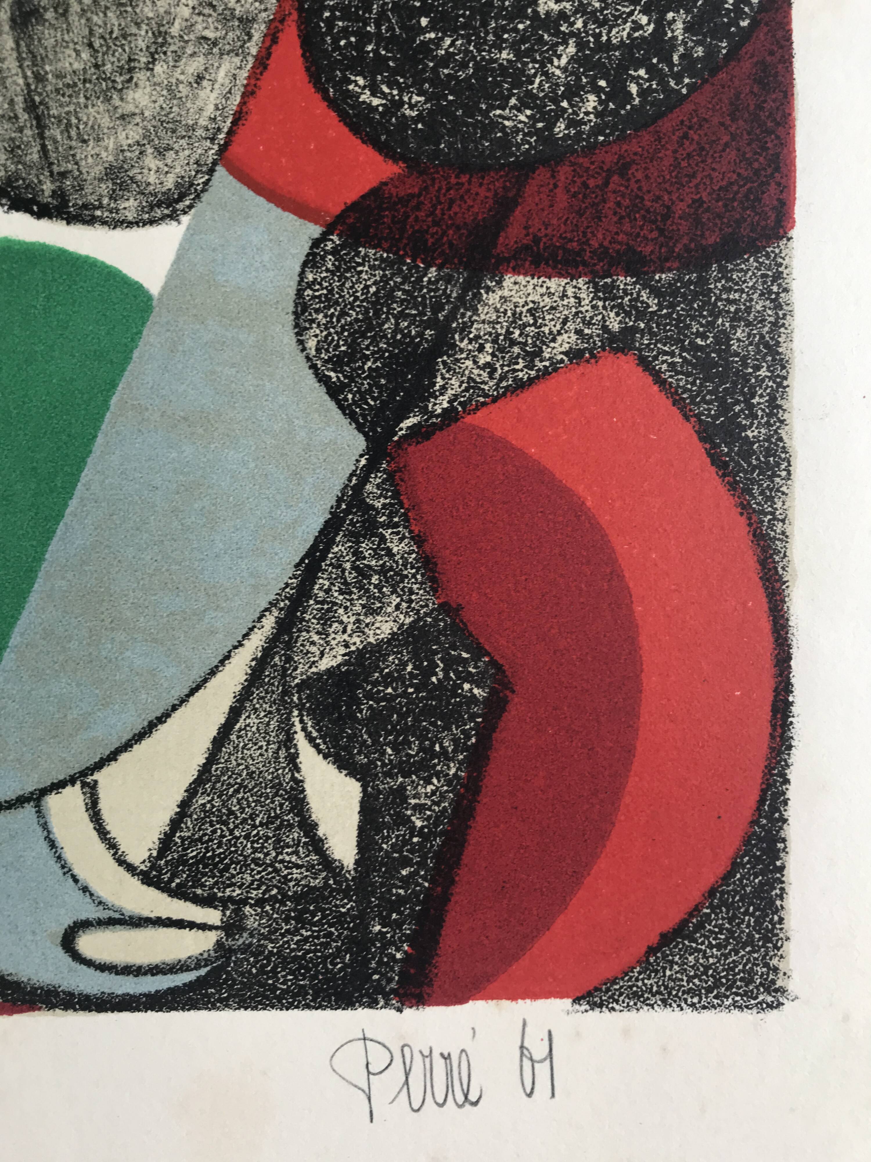 Danièle perré, sans titre, 1961. lithographie originale signée au crayon