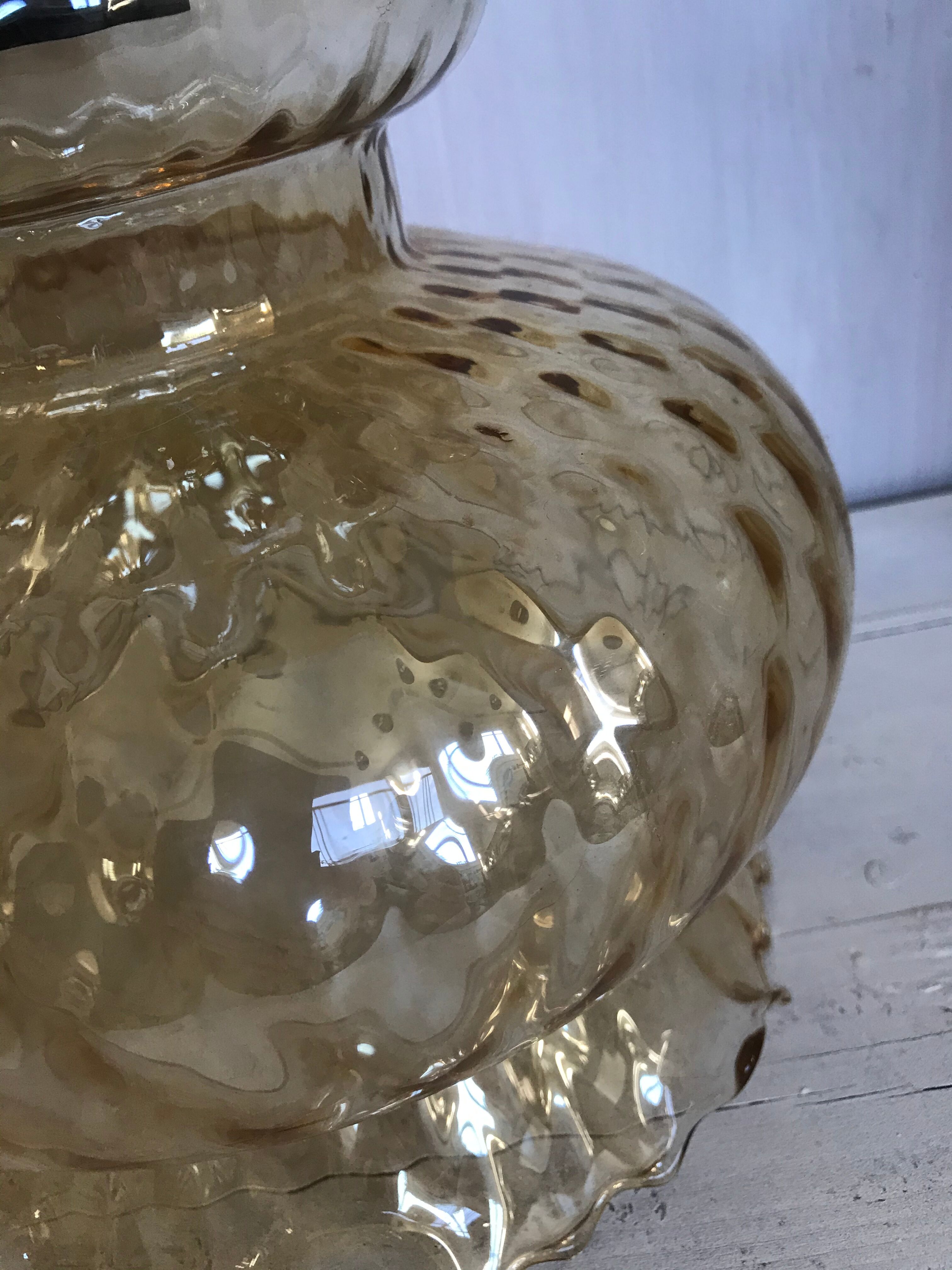 Vintage amber glass hanging