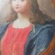 Ancient painting on glass depicting a female figure XVlll century