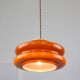 Mid-century italian brass and glass pendant lamp