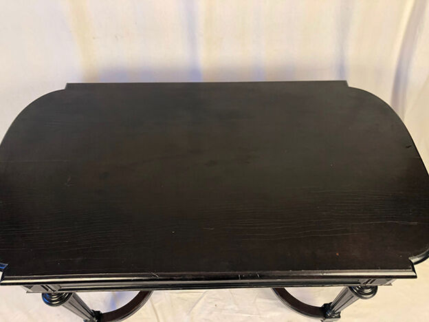 Napoleon III desk, blackened wood and ebony veneer top