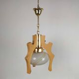 Suspension wood and Murano glass 1980s