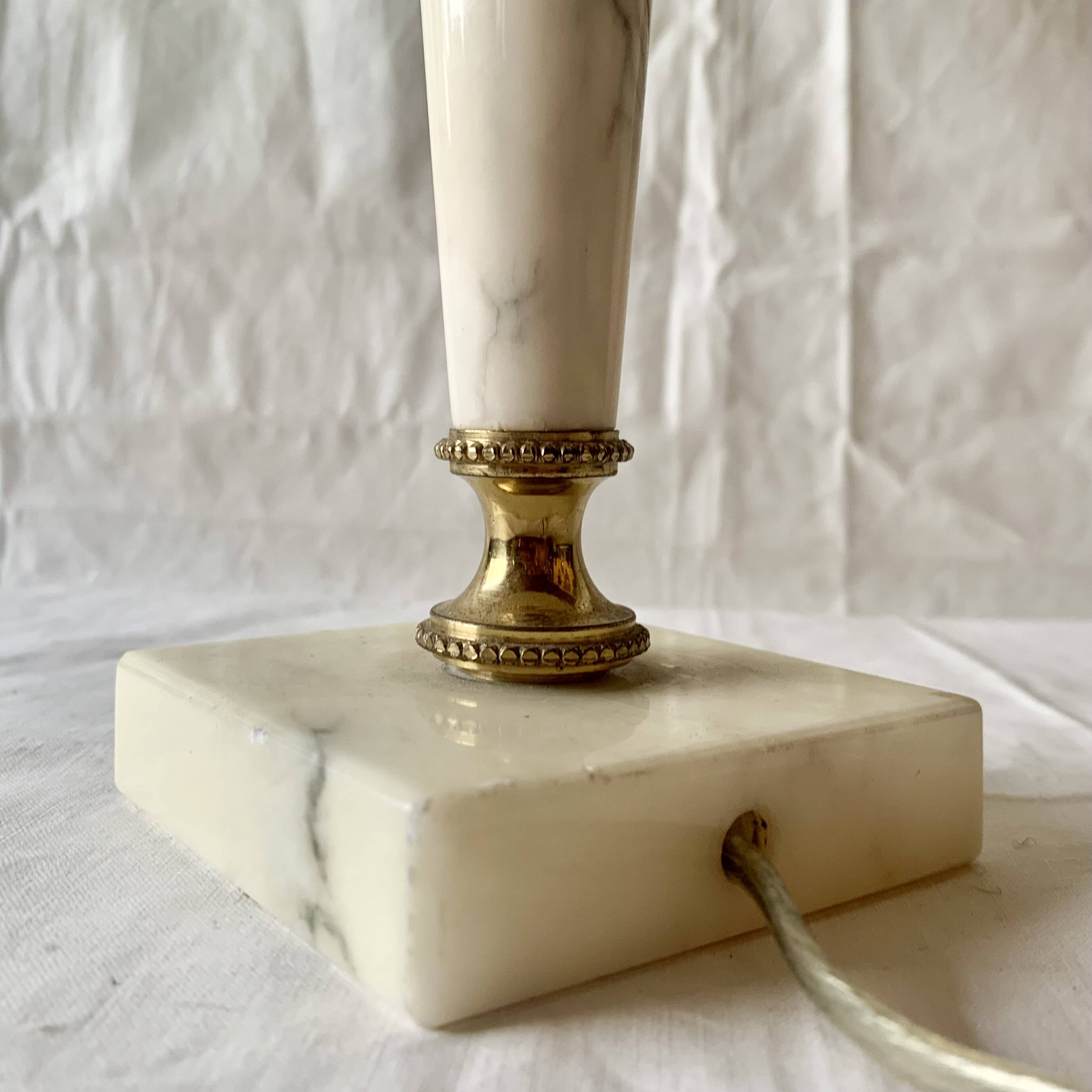 Vintage alabaster and brass table lamp