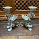 Griffon candlesticks in Old Rouen earthenware