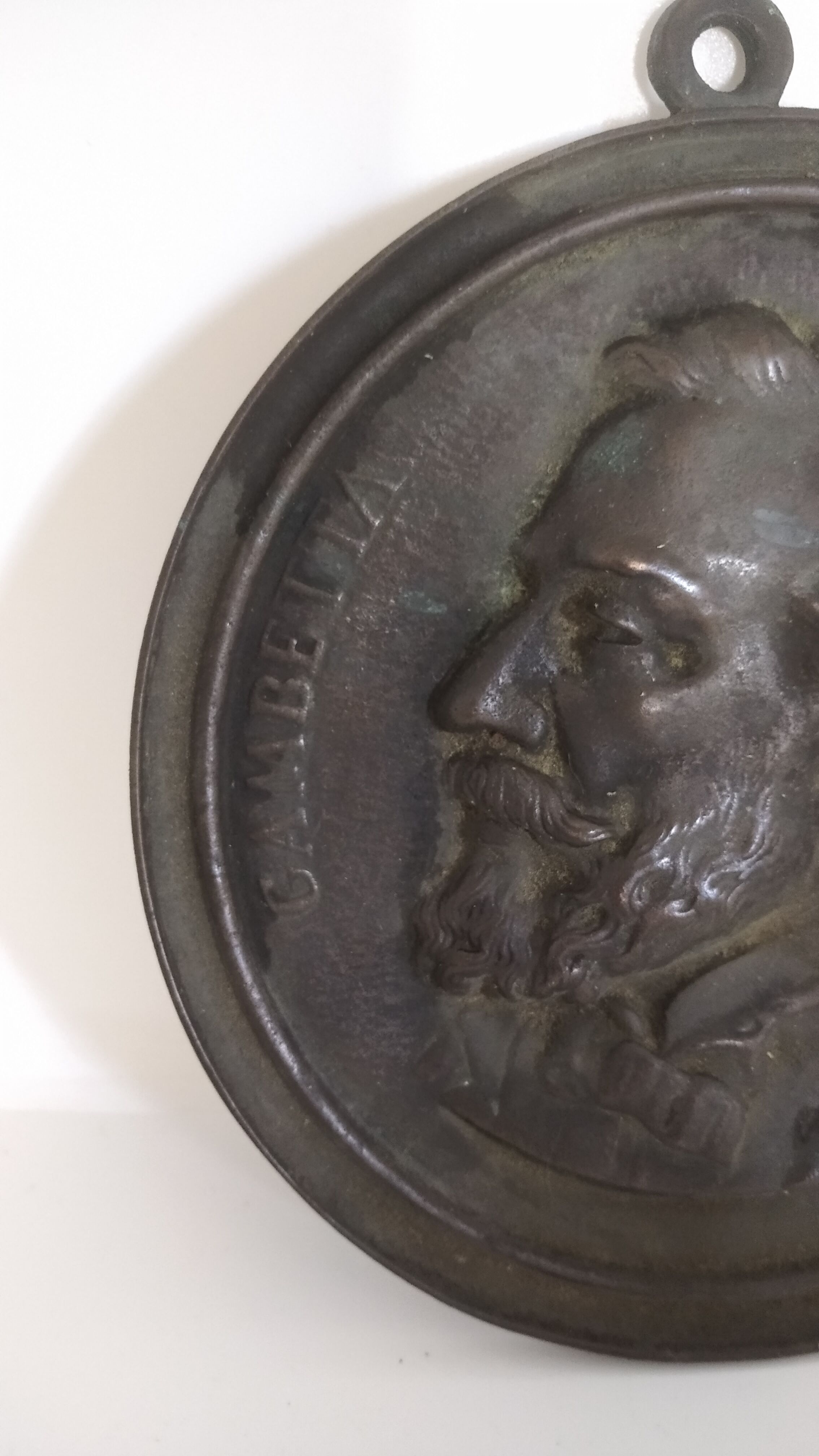 Bronze medallion of Léon Gambetta by Eugène Riu