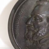 Bronze medallion of Léon Gambetta by Eugène Riu