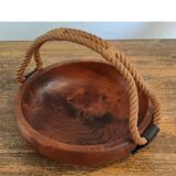 Adrien Audoux and Frida Minet rare basket in solid oak and rope